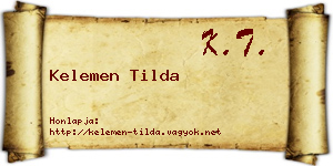Kelemen Tilda névjegykártya